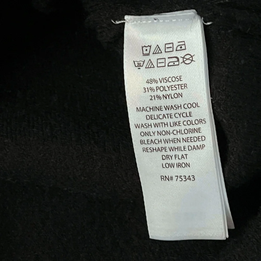 Adrianne Vittadini Black Jacket Viscose Blend Gold‎ Buttons Black